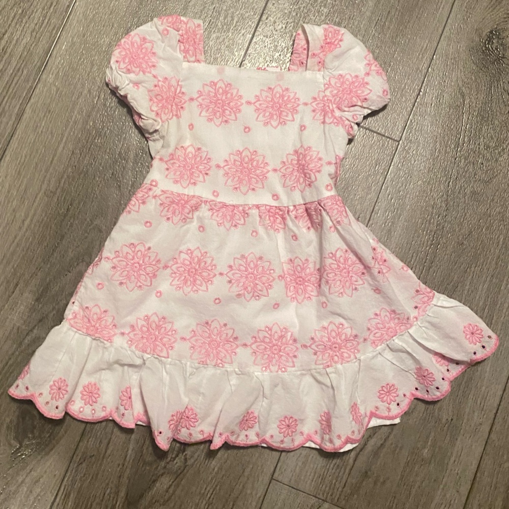 Little Lass Pink and White Baby Dress